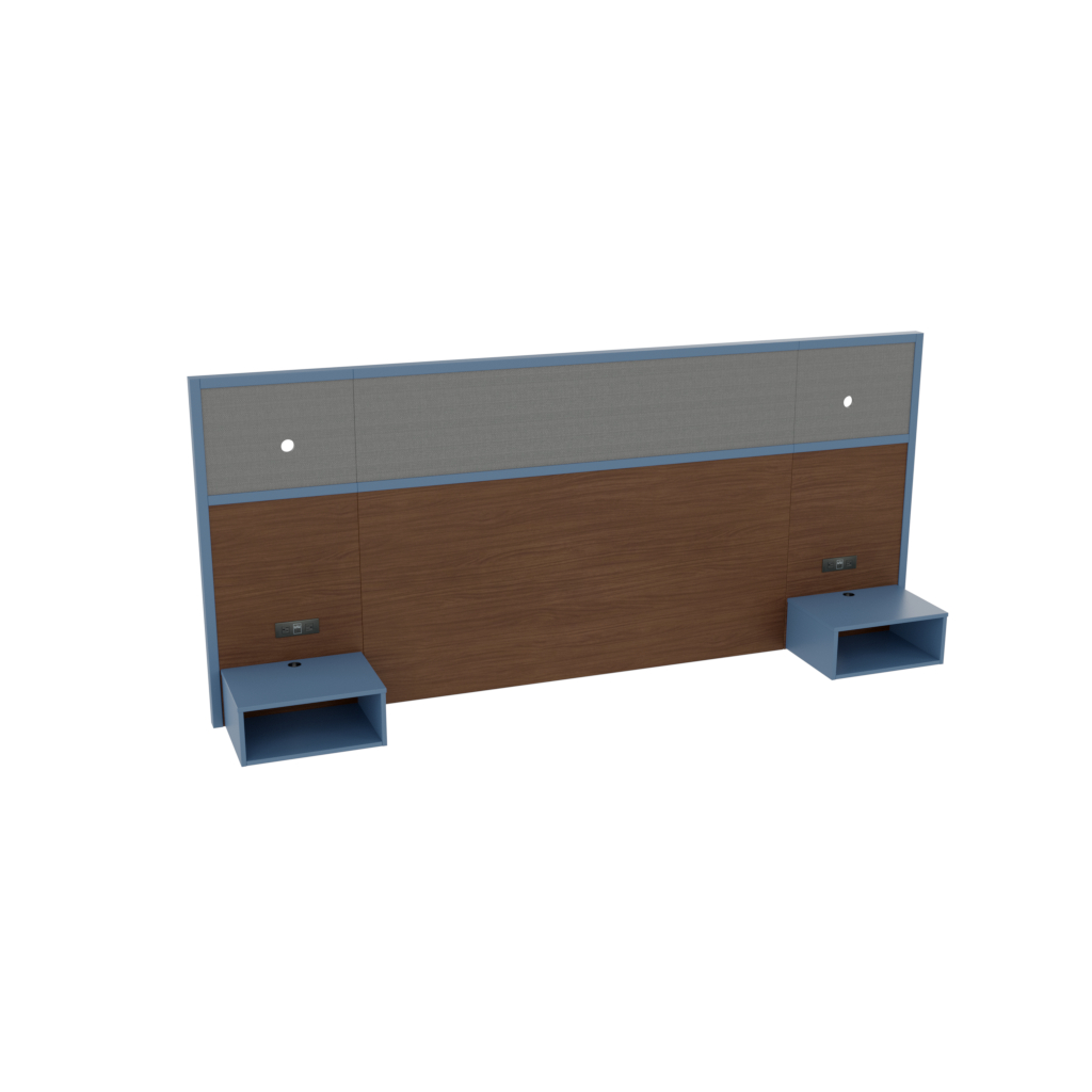 King Headboard Cabecero del rey con mesitas de noche flotantes.